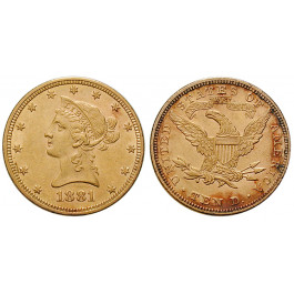 USA, 10 Dollars 1881, 15,05 g fein, vz