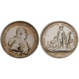 Sachsen, Albertinische Linie, Xaver, Administrator, Silbermedaille 1689, ss-vz