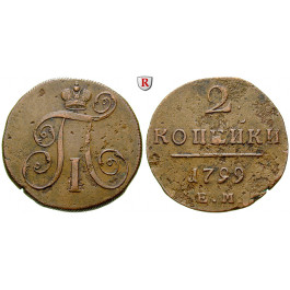 Russland, Paul I., 2 Kopeken 1799, ss