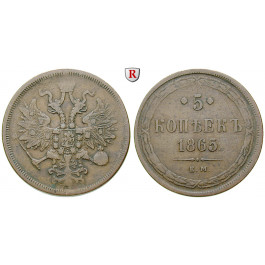 Russland, Alexander II., 5 Kopeken 1865, ss