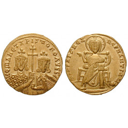 Byzanz, Constantinus VII. und Romanus I., Solidus 921-931, vz+