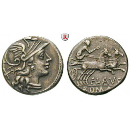 Römische Republik, Decimius Flavus, Denar 150 v.Chr., ss+