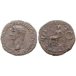 Römische Kaiserzeit, Caligula, As 37-38, vz