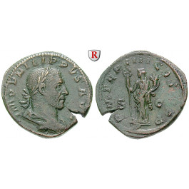 Römische Kaiserzeit, Philippus I., Sesterz, ss