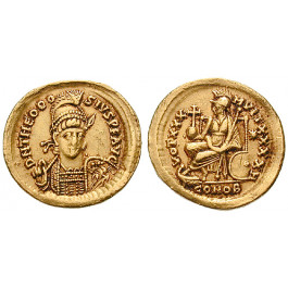 Römische Kaiserzeit, Theodosius II., Solidus 430-440, ss