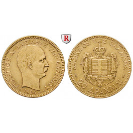 Griechenland, Georg I., 20 Drachmai 1884, 5,81 g fein, ss-vz