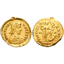Römische Kaiserzeit, Honorius, Solidus 395-402, ss