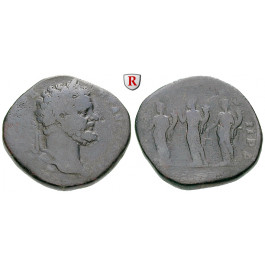 Römische Kaiserzeit, Septimius Severus, Sesterz 194, s+