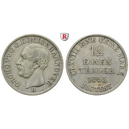 Braunschweig, Königreich Hannover, Georg V., 1/12 Taler 1853, ss+