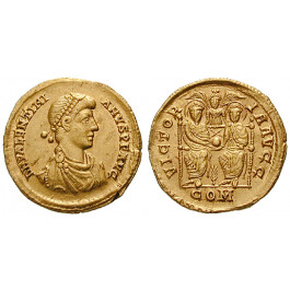 Römische Kaiserzeit, Valentinianus II., Solidus 383-388, vz/f.vz
