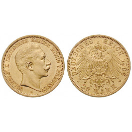 Deutsches Kaiserreich, Preussen, Wilhelm II., 20 Mark 1906, A, f.st, J. 252