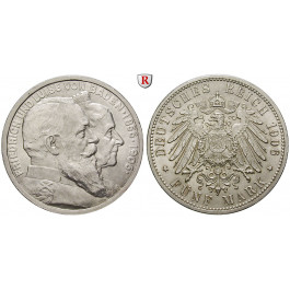 Deutsches Kaiserreich, Baden, Friedrich I., 5 Mark 1906, Goldene Hochzeit, G, f.st, J. 35