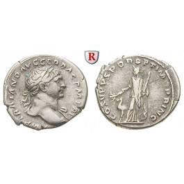 Römische Kaiserzeit, Traianus, Denar 112-114, ss