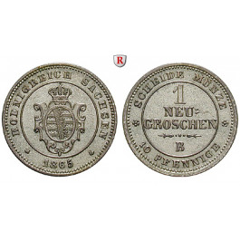 Sachsen, Königreich Sachsen, Johann, Neugroschen 1865, vz