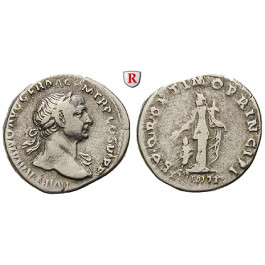 Römische Kaiserzeit, Traianus, Denar 112-114, ss