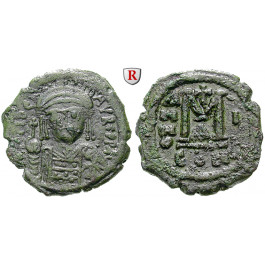 Byzanz, Mauricius Tiberius, Follis 582-583, Jahr 1, ss