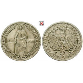Weimarer Republik, 3 Reichsmark 1928, Naumburg, A, ss-vz/st, J. 333