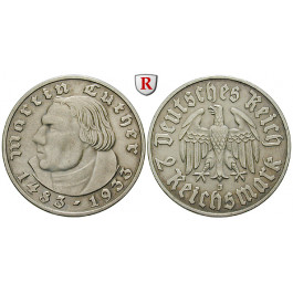 Drittes Reich, 2 Reichsmark 1933, Luther, J, ss-vz, J. 352