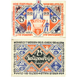Notgeld der besonderen Art, Bielefeld, 25 Mark 15.7.1921-1.4.1922, I-II