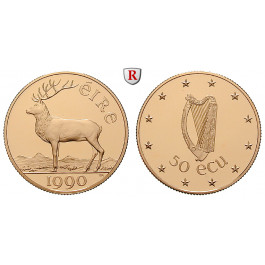 Irland, 50 Ecu 1990, 14,0 g fein, PP