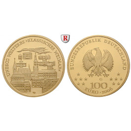 Bundesrepublik Deutschland, 100 Euro 2006, Weimar 
(ABBILDUNG MÜNZTYP), nach unserer Wahl, A-J, 15,55 g fein, st, J. 524