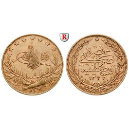 Osmanisches Reich, Mohammed V., 100 Piaster 1915, 6,62 g fein, ss-vz