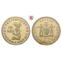Belize, 100 Dollars 1978, 3,11 g fein, PP