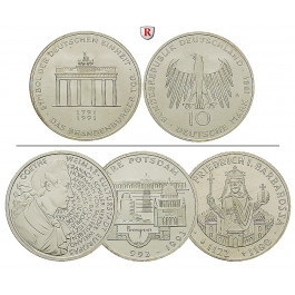 Bundesrepublik Deutschland, 10 DM 1987-1997, 9,69 g fein, vz-st