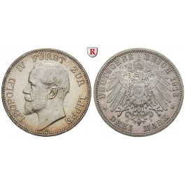 Deutsches Kaiserreich, Lippe, Leopold IV., 3 Mark 1913, A, f.st, J. 79