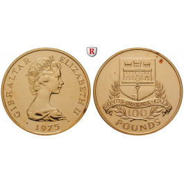 Gibraltar, Elisabeth II., 100 Pounds 1975, 28,52 g fein, f.st