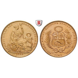 Peru, Republik, 20 Soles 1950-1965, 8,42 g fein, bfr.