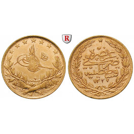 Osmanisches Reich, Mohammed V., 100 Piaster 1913, 6,62 g fein, f.st