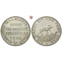 Anhalt, Anhalt-Bernburg, Alexander Carl, Ausbeutetaler 1855, ss+