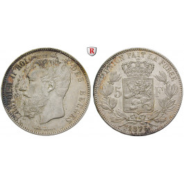 Belgien, Königreich, Leopold II., 5 Francs 1873, vz