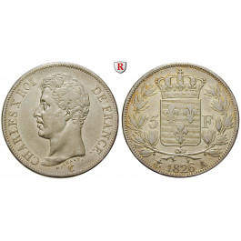 Frankreich, Charles X., 5 Francs 1826, ss+