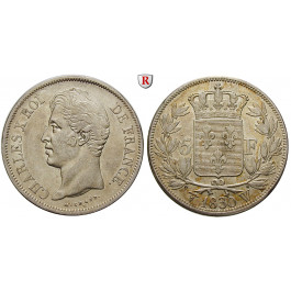 Frankreich, Charles X., 5 Francs 1830, f.vz/vz