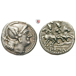 Römische Republik, Anonym, Denar 211-208 v.Chr., ss-vz