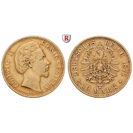 Deutsches Kaiserreich, Bayern, Ludwig II., 10 Mark 1875, D, 3,58 g fein, ss+, J. 196