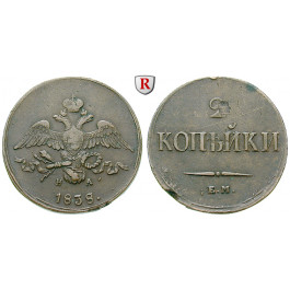 Russland, Nikolaus I., 2 Kopeken 1838, ss+
