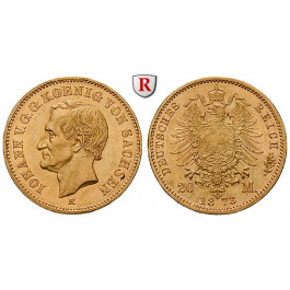 Deutsches Kaiserreich, Sachsen, Johann, 20 Mark 1873, E, f.vz/vz, J. 259