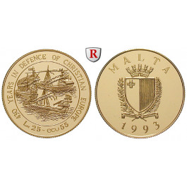 Malta, 25 Pounds - 55 Ecu 1993, 6,05 g fein, PP
