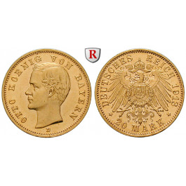 Deutsches Kaiserreich, Bayern, Otto, 20 Mark 1913, D, 7,17 g fein, st, J. 200