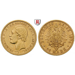 Deutsches Kaiserreich, Mecklenburg-Strelitz, Friedrich Wilhelm, 20 Mark 1874, A, ss-vz, J. 238