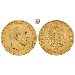 Deutsches Kaiserreich, Preussen, Wilhelm I., 10 Mark 1877, A, ss, J. 245