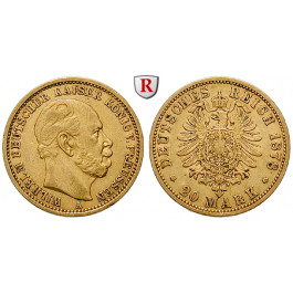 Deutsches Kaiserreich, Preussen, Wilhelm I., 20 Mark 1878, A, ss, J. 246