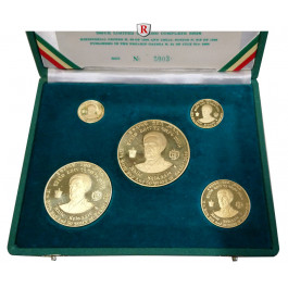 Äthiopien, Haile Selassie I., Goldsatz 1966, 136,8 g fein, PP