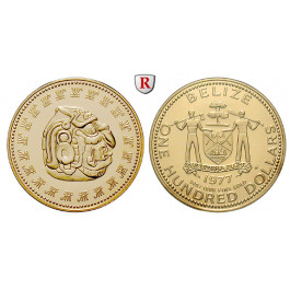 Belize, 100 Dollars 1977, 3,11 g fein, PP