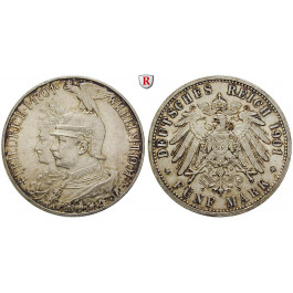 Deutsches Kaiserreich, Preussen, Wilhelm II., 5 Mark 1901, 200 Jahre Königreich, A, vz-st, J. 106