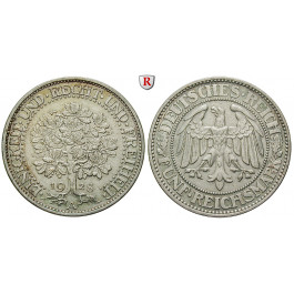 Weimarer Republik, 5 Reichsmark 1928, Eichbaum, A, f.vz, J. 331