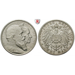 Deutsches Kaiserreich, Baden, Friedrich I., 2 Mark 1906, Goldene Hochzeit, G, st, J. 34